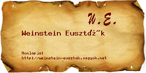 Weinstein Euszták névjegykártya